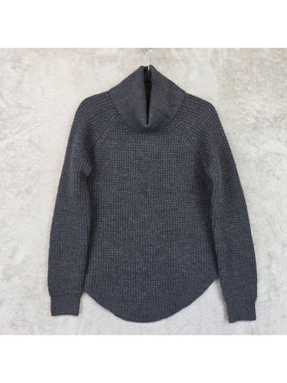 Kuhl Sweater Womens XS Gray Cowl Neck Waffle Knit Long Sleeve Pullover